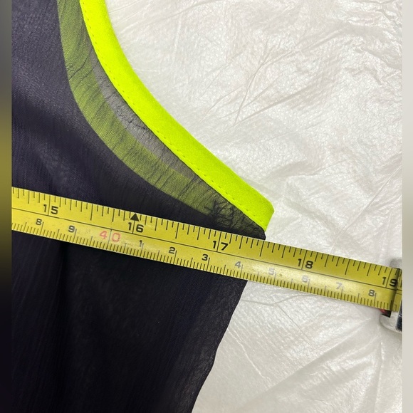 EXPRESS Black Neon Yellow Dress size S Womens Sleeveless Summer Sundress - Picture 6 of 7